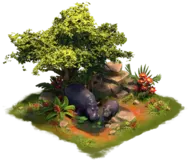 Erhabene Nilpferd-Lagune